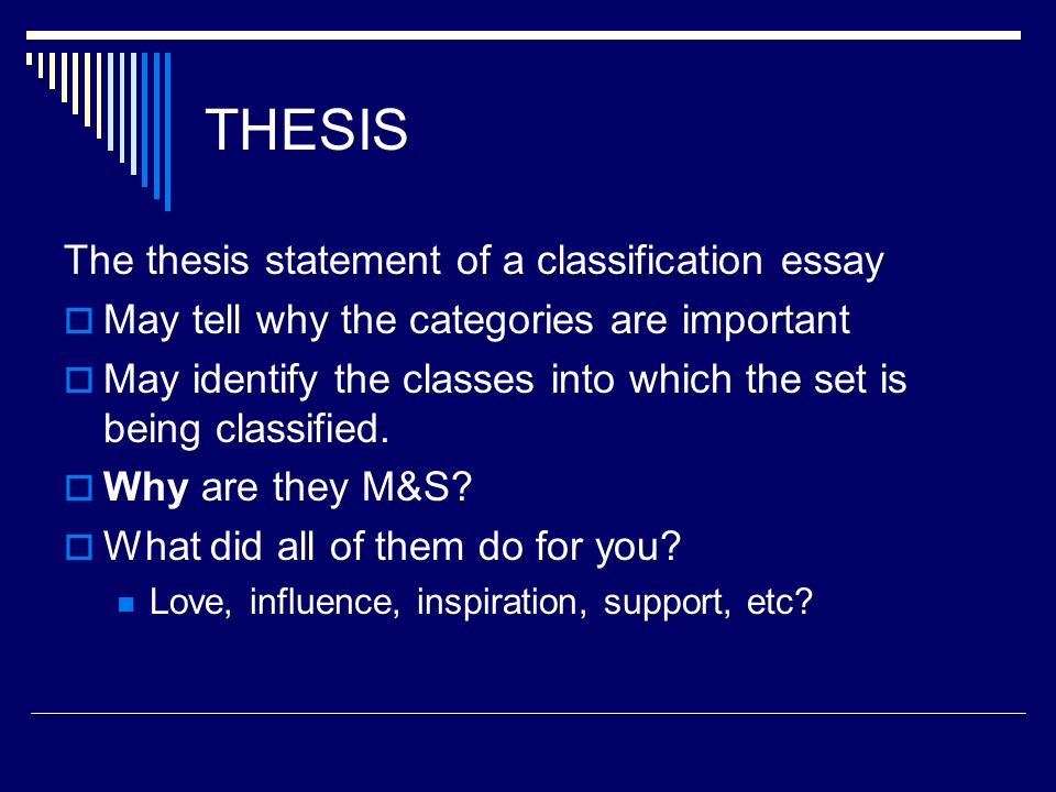 Classification and Division Thesis Statement